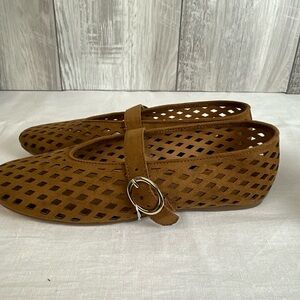 Elegant Tan Cutout Women's Flats -8